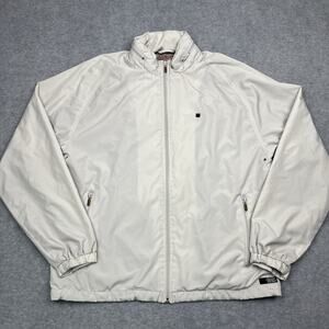 Vintage Y2k Quiksilver Windbreaker Packable Hood Size Medium Ivory